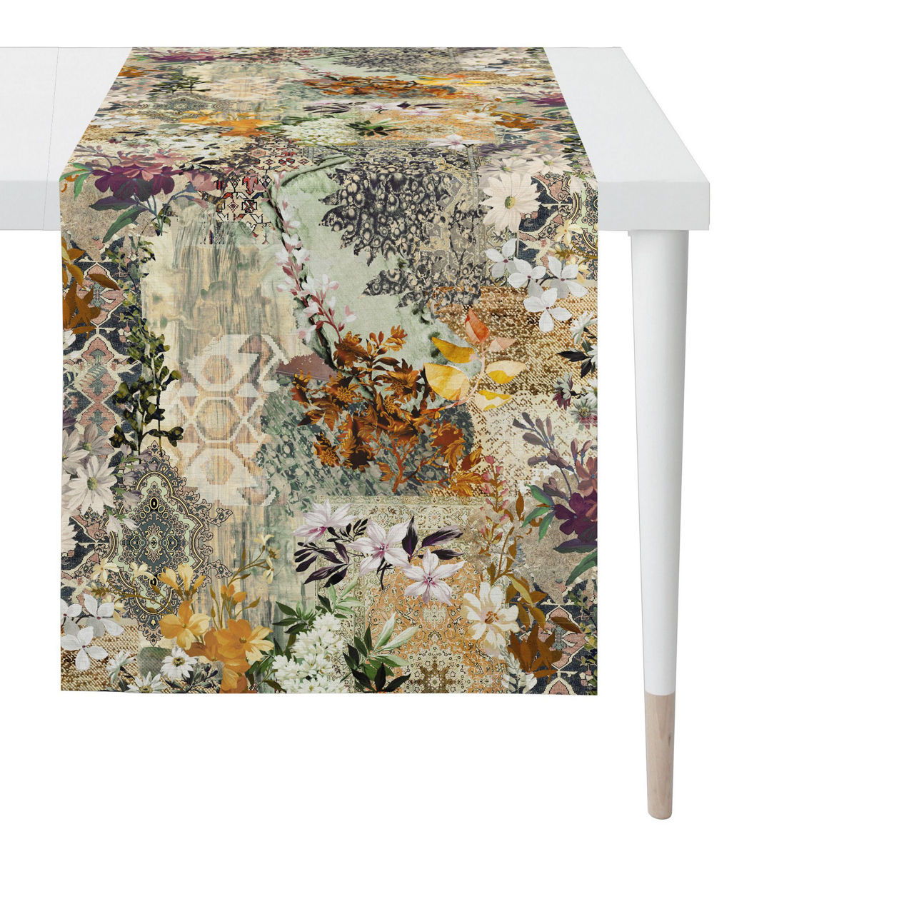 7401 27 Tischläufer natur beige/braun, ca. 48x140cm 