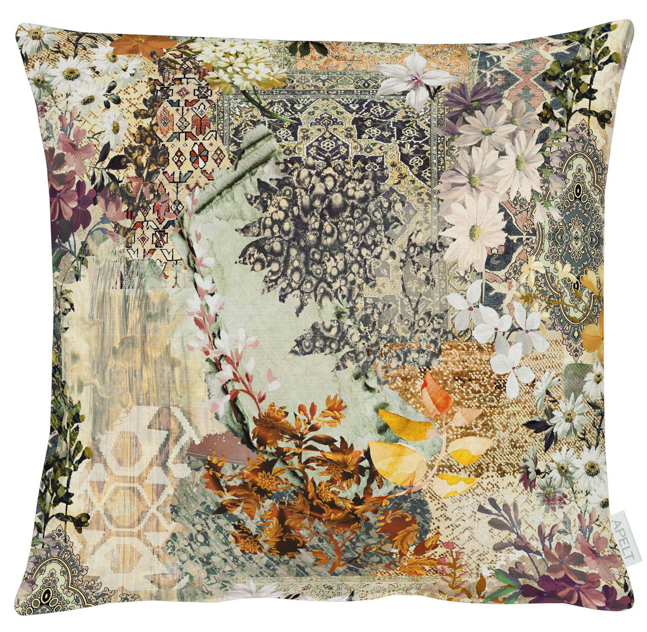 7401 27 Kissenhülle natur beige/braun, ca.49x49cm Reißverschluss