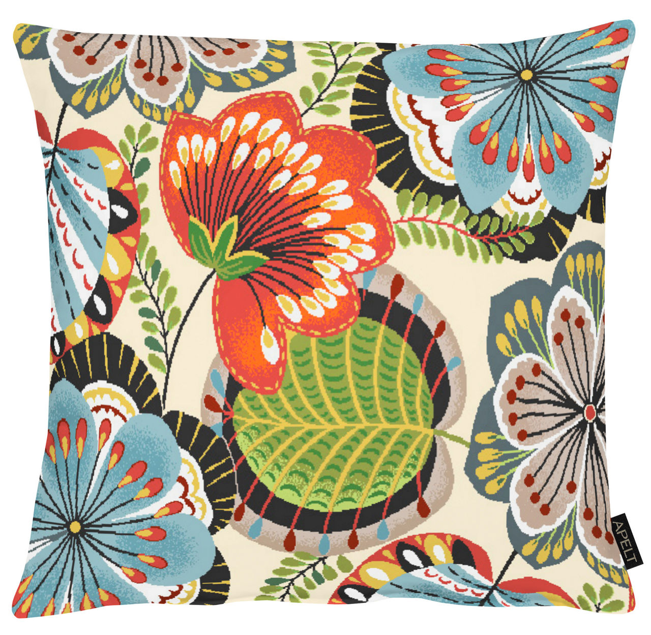 7408 50 Kissenhülle natur/ bunt, ca.46x46cm, Reißverschluss 