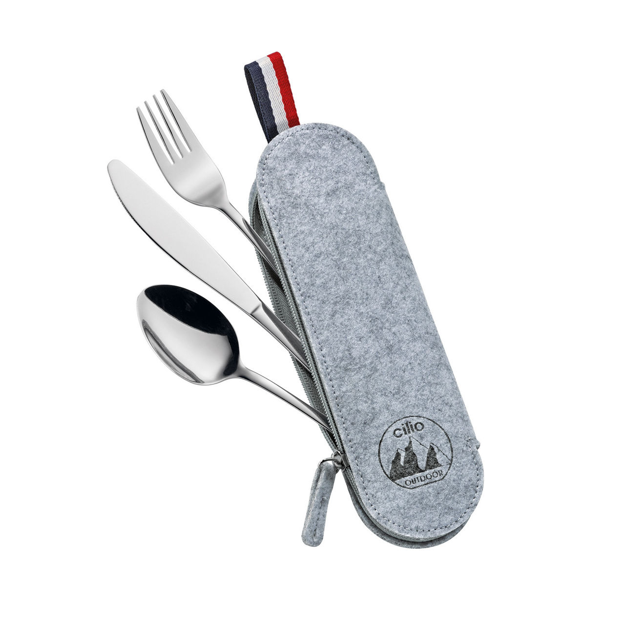 Viaggio 545852 Besteckset 3-teilig grau/Edelstahl, ca. 24,5x6,8x3,3cm  1