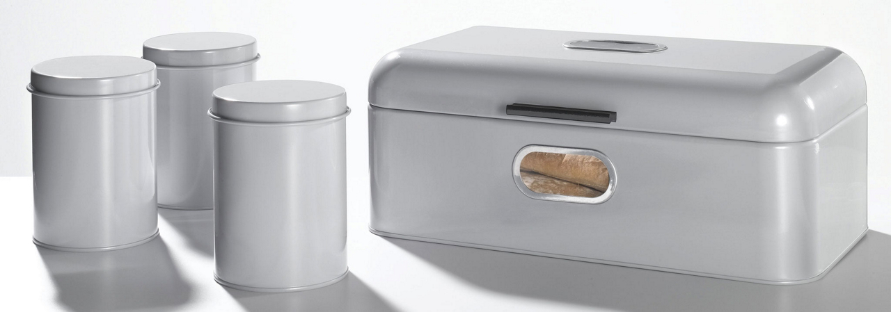150.022805 Brotbox mit Vorratsdosen Set 4-tlg. Metall silber,  (VE6-2S)  undefined